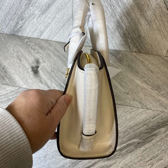 Michael Kors Lt Cream Multi Cheetah Leather Avril Satchel Crossbody Bag Purse XS - Picture 3 of 10